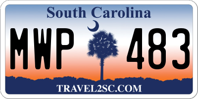 SC license plate MWP483