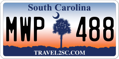 SC license plate MWP488