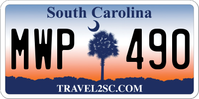 SC license plate MWP490