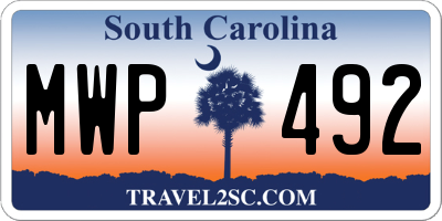SC license plate MWP492