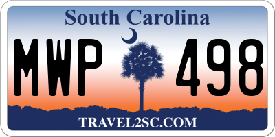 SC license plate MWP498