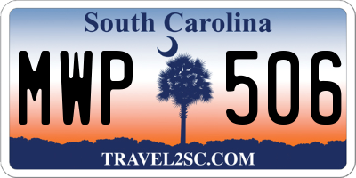 SC license plate MWP506