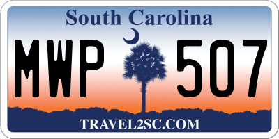 SC license plate MWP507