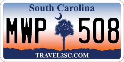 SC license plate MWP508