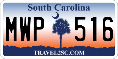 SC license plate MWP516