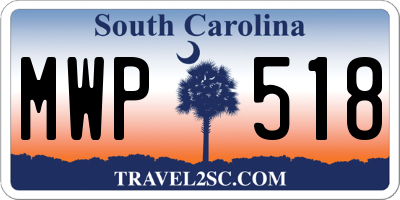SC license plate MWP518