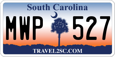 SC license plate MWP527
