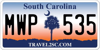 SC license plate MWP535