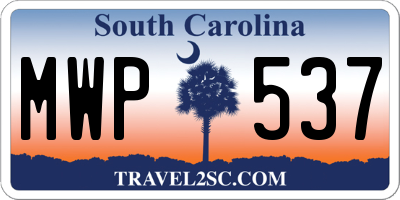 SC license plate MWP537
