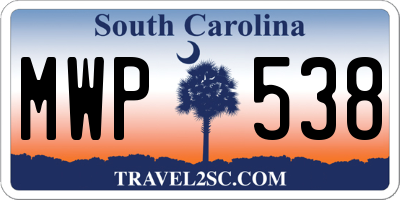SC license plate MWP538