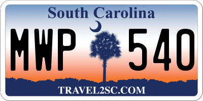 SC license plate MWP540