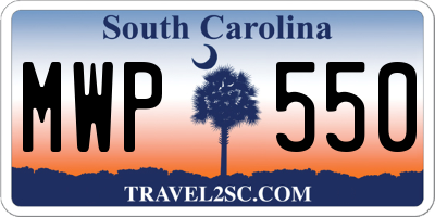 SC license plate MWP550
