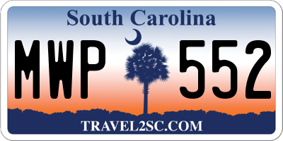 SC license plate MWP552