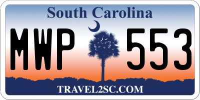 SC license plate MWP553