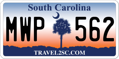 SC license plate MWP562