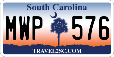 SC license plate MWP576