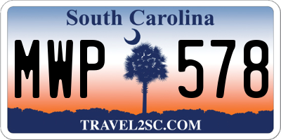 SC license plate MWP578