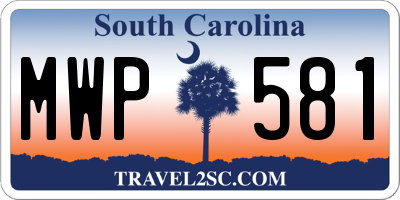 SC license plate MWP581