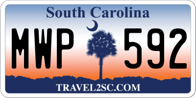 SC license plate MWP592