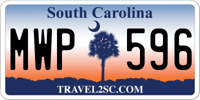 SC license plate MWP596