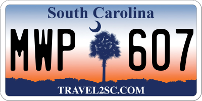 SC license plate MWP607