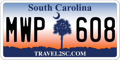 SC license plate MWP608