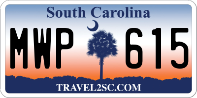 SC license plate MWP615