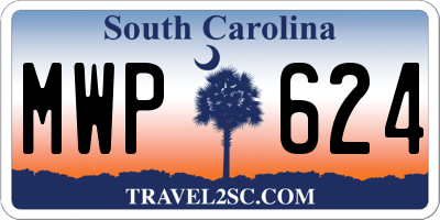 SC license plate MWP624