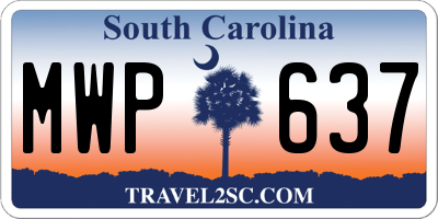 SC license plate MWP637