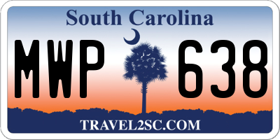 SC license plate MWP638
