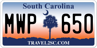 SC license plate MWP650
