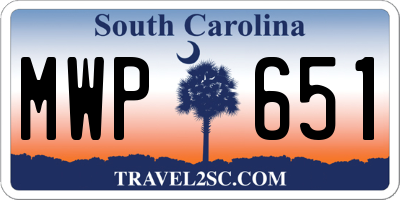 SC license plate MWP651