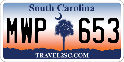 SC license plate MWP653