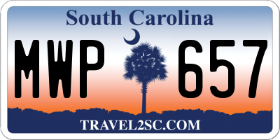 SC license plate MWP657