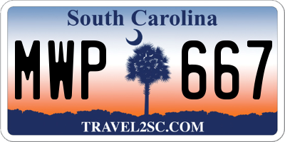 SC license plate MWP667