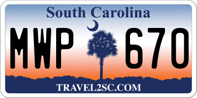 SC license plate MWP670
