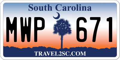 SC license plate MWP671