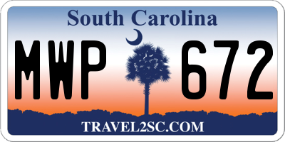 SC license plate MWP672