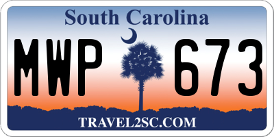 SC license plate MWP673