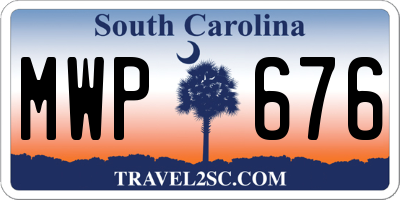 SC license plate MWP676