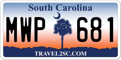 SC license plate MWP681
