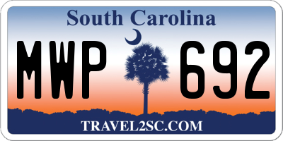SC license plate MWP692