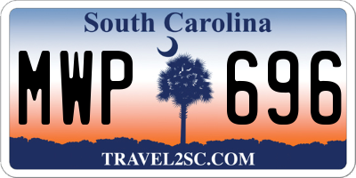 SC license plate MWP696