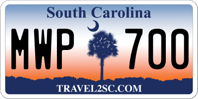 SC license plate MWP700