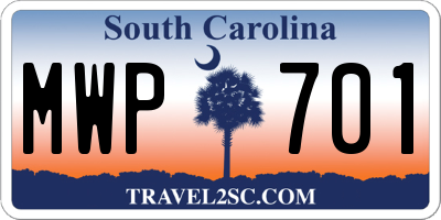 SC license plate MWP701