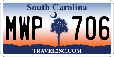 SC license plate MWP706