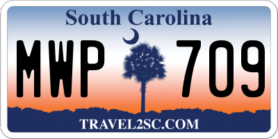 SC license plate MWP709