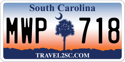 SC license plate MWP718