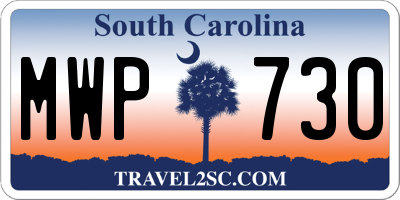 SC license plate MWP730