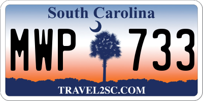 SC license plate MWP733